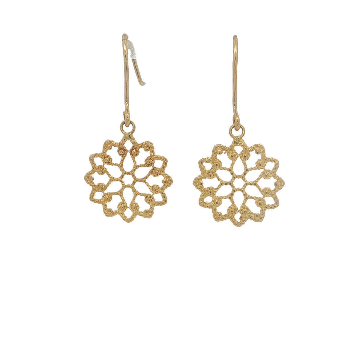 9CT Yellow Gold Mesh Flower