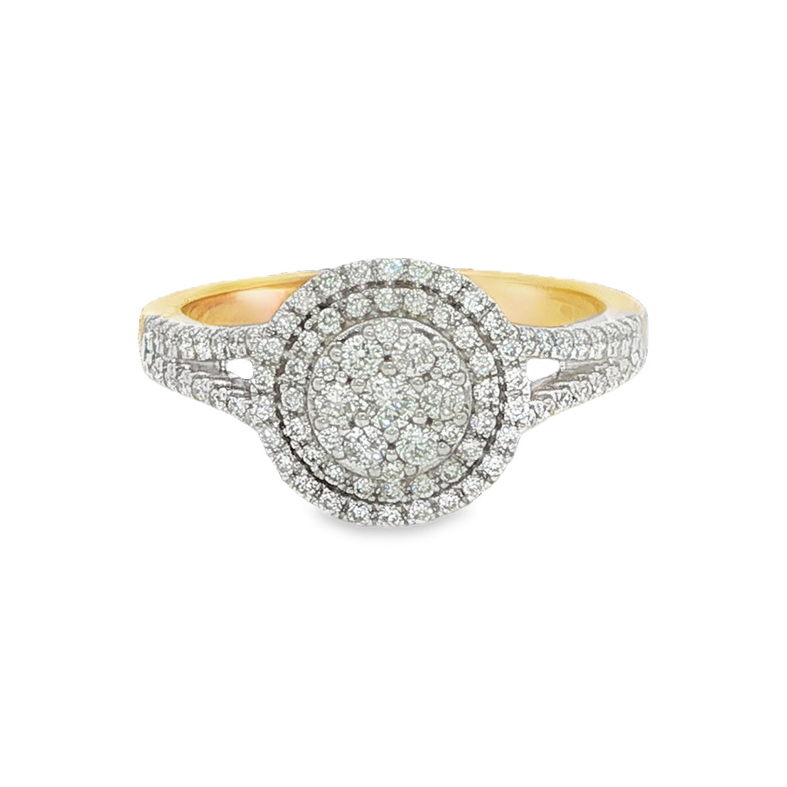 9CT Yellow Gold & Diamond Cluster