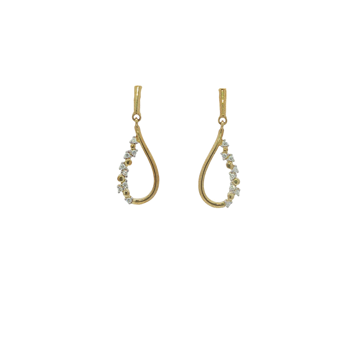 9CT Yellow Gold CZ Teardrops