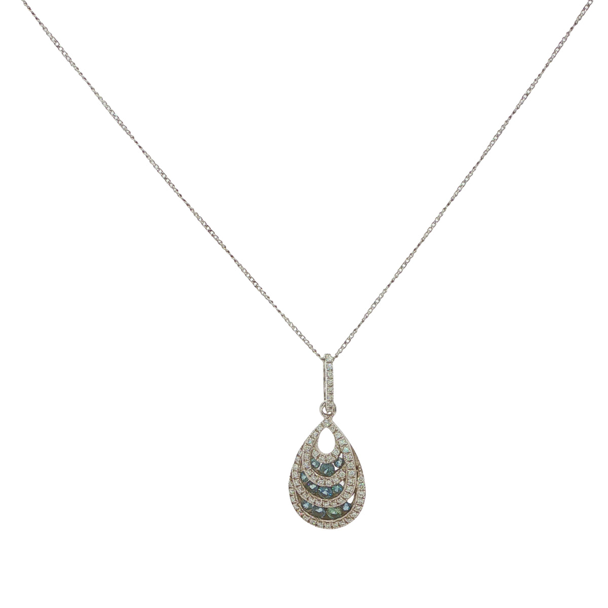 18CT White Gold; Diamond & Sapphire