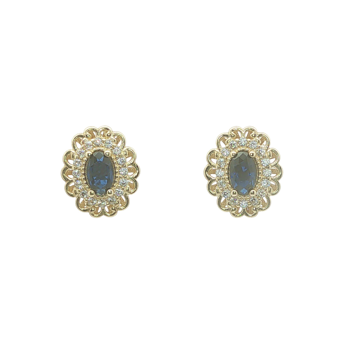 9CT Yellow Gold, CZ & Sapphire