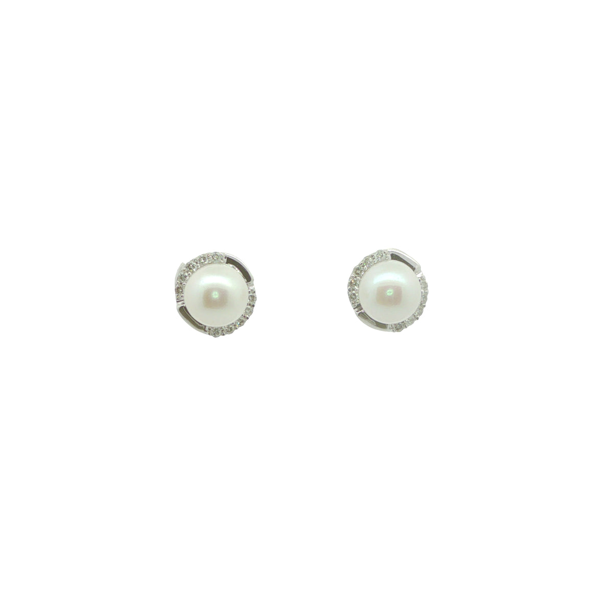 18CT White Gold; Diamond & Pearl