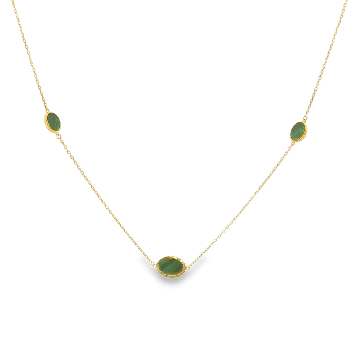 9CT Yellow Gold & Malachite