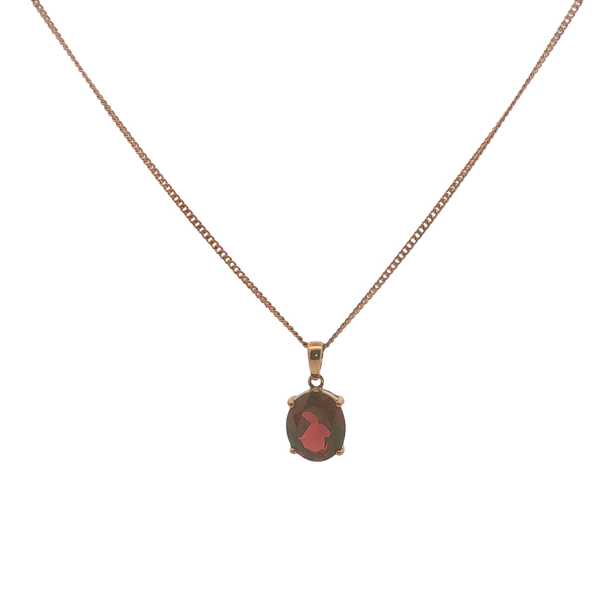 9CT Rose Gold & Garnet
