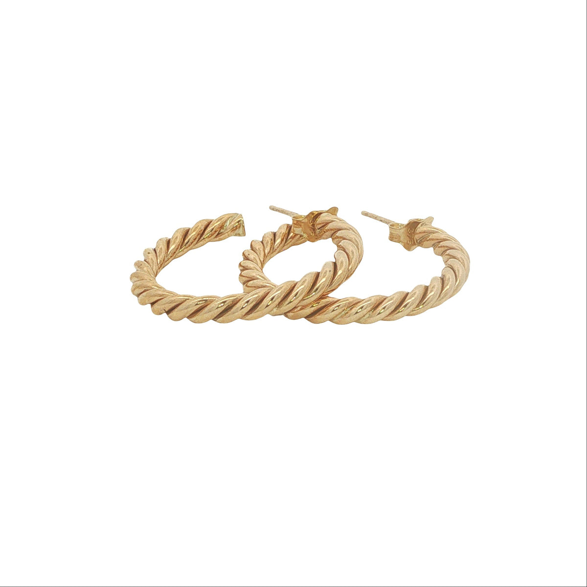 9CT Yellow Gold Twisted Hoop