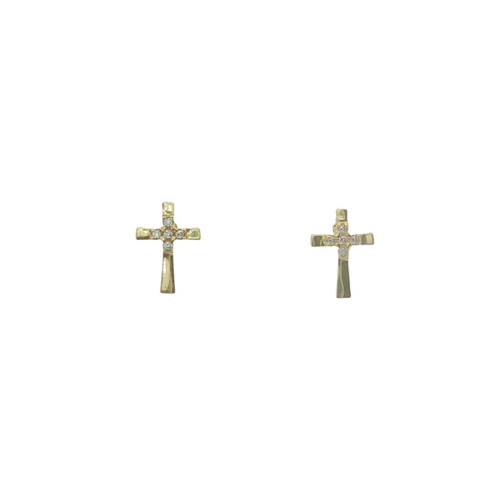 9CT Yellow Gold & CZ Cross