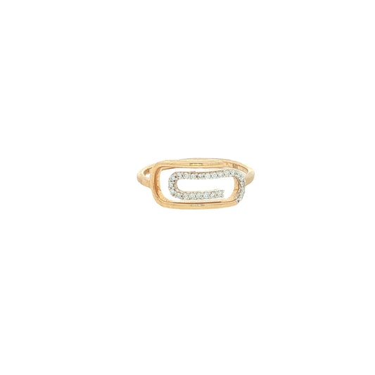 9CT Yellow Gold and Diamond Paperclip