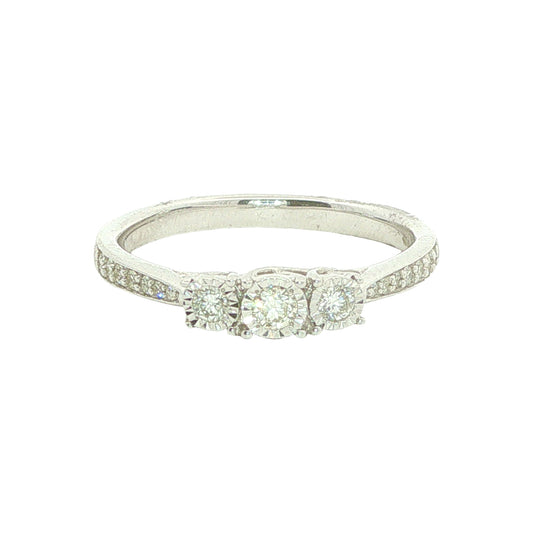 9CT White Gold & Diamond