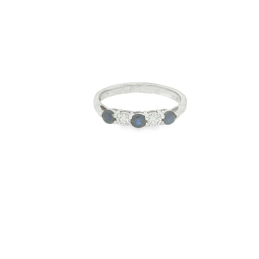 9CT White Gold Diamond and Sapphire