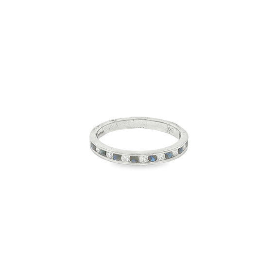 9CT White Gold Diamond and Sapphire