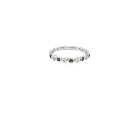 9CT White Gold Diamond and Sapphire