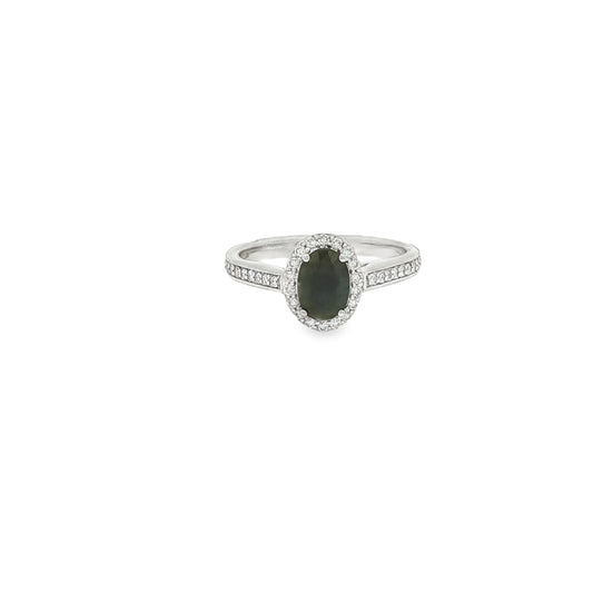 9CT White Gold Diamond and Sapphire