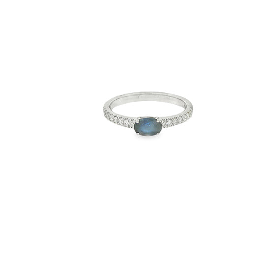 9CT White Gold Diamond and Sapphire