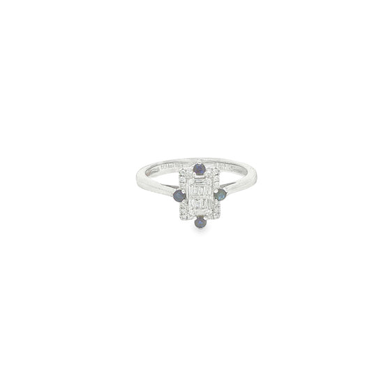 18CT White Gold Diamond and Sapphire