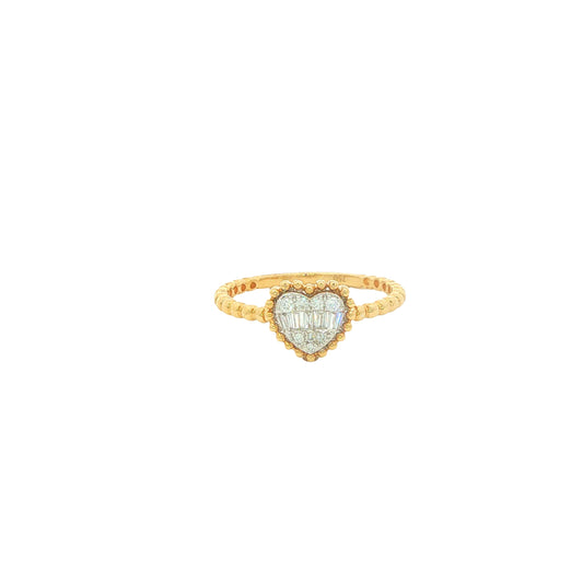18CT Yellow Gold & Diamond Heart