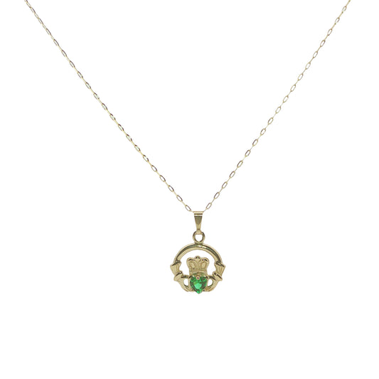 9ct Yellow Gold and Agate Pendant