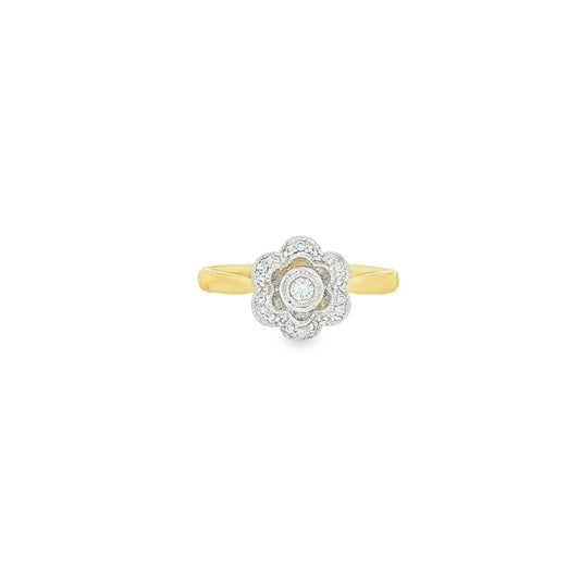 82E 18CT YM 13PT FLOWER STYLE
