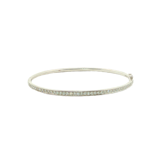 18CT White Gold & Diamond Bangle