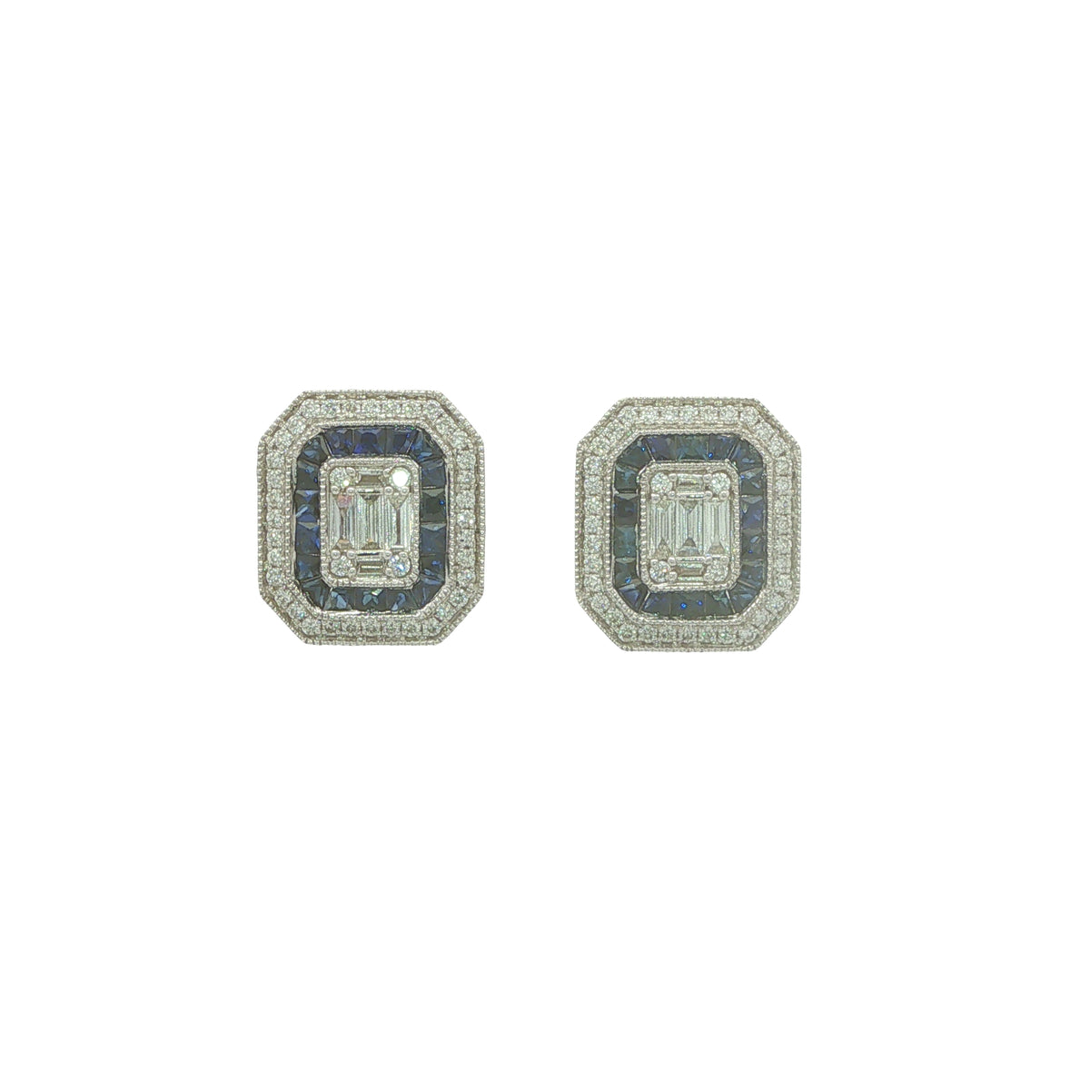 18CT White Gold; Diamond & Sapphire