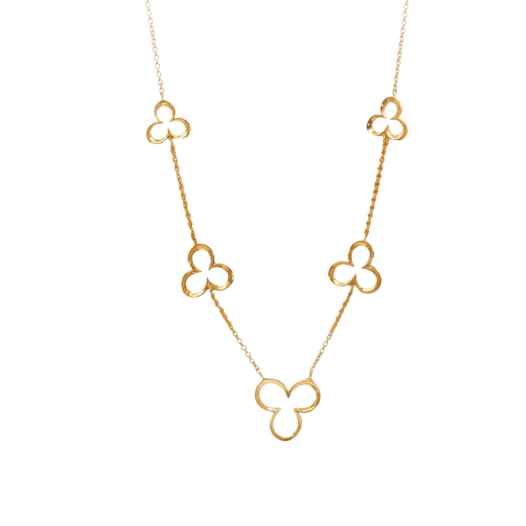 18CT Yellow Gold Graduating Shamrocks