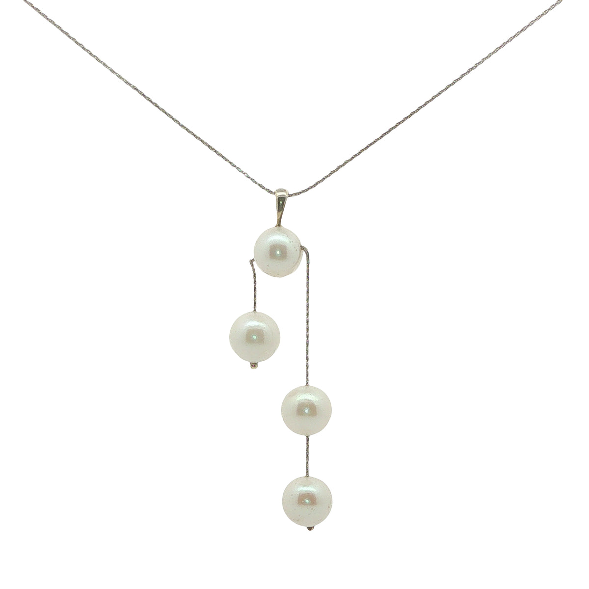 18CT White Gold & Pearl Drop Style