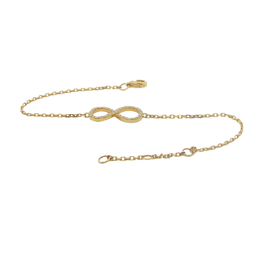 18CT Yellow Gold & Diamond Infinity