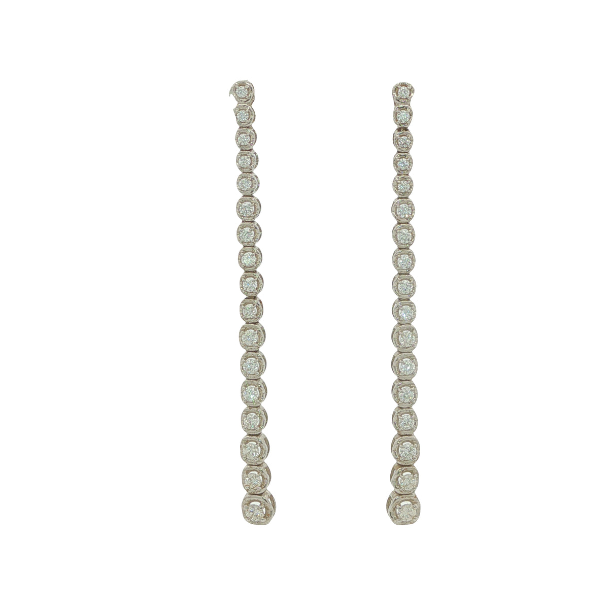 18CT White Gold & Diamond Drop Style