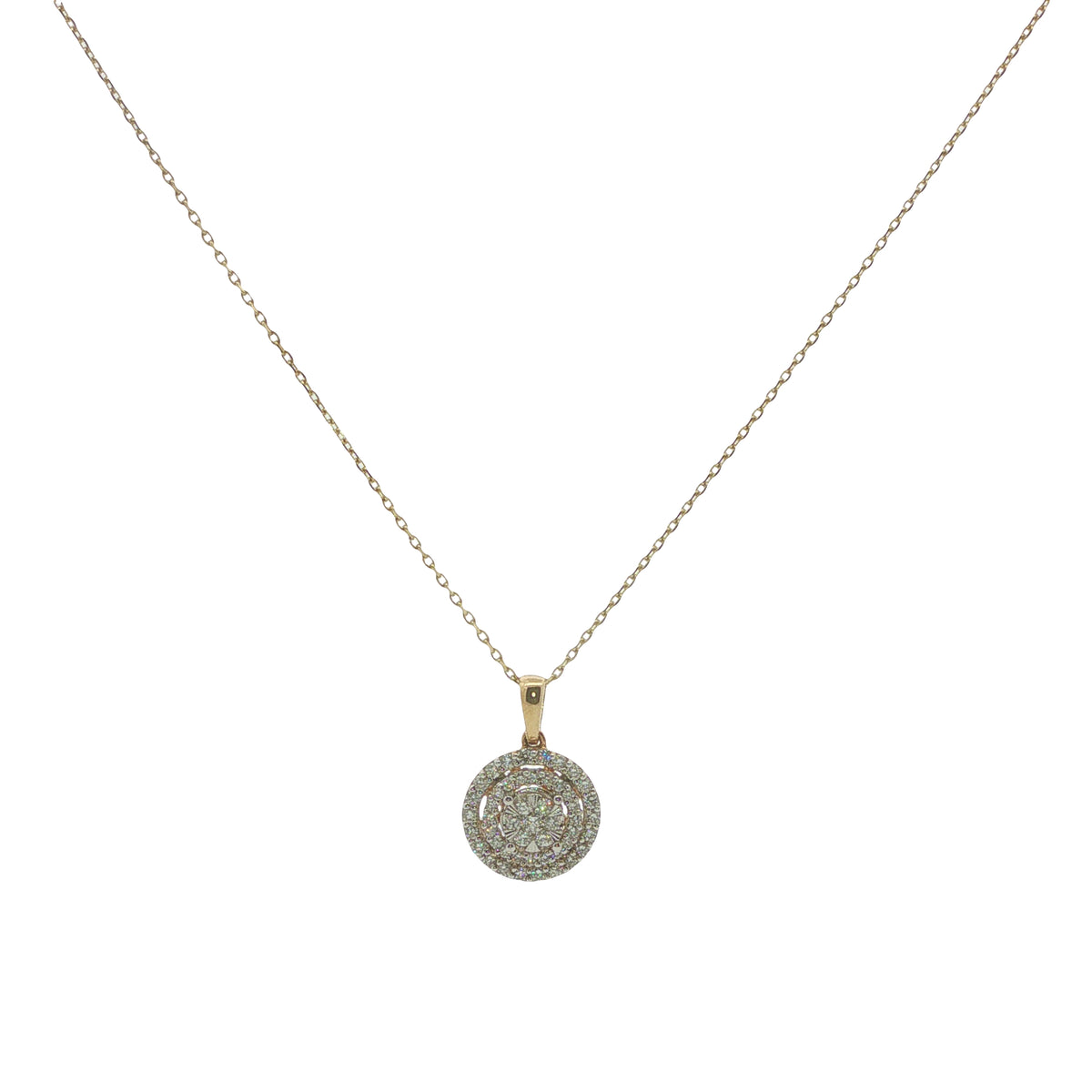 9CT Yellow Gold & Diamond Halo