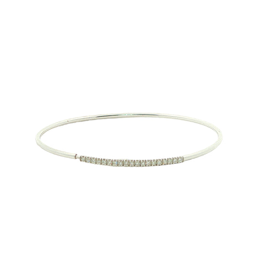 18CT White Gold & Diamond Bangle