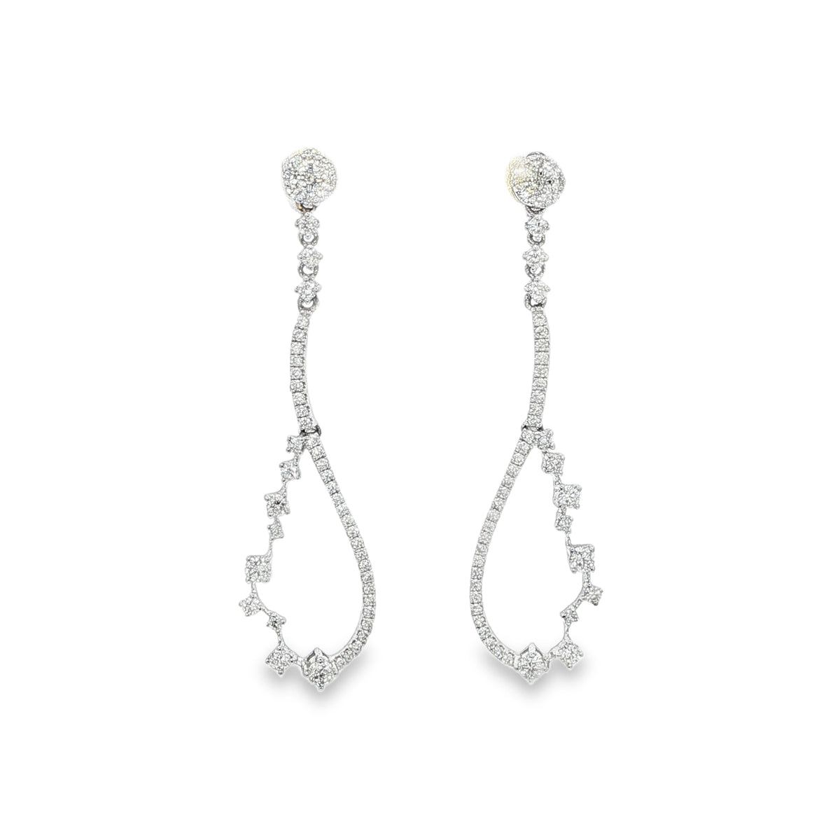 18ct White Gold and Diamond Drop Style