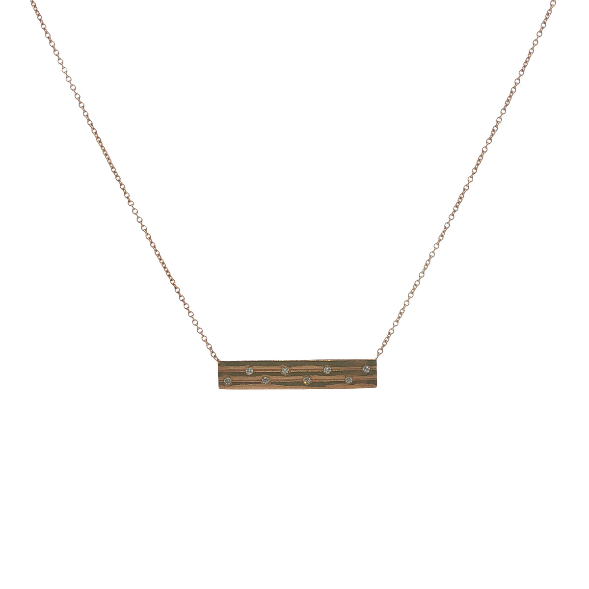 9CT Rose Gold & Diamond Bar
