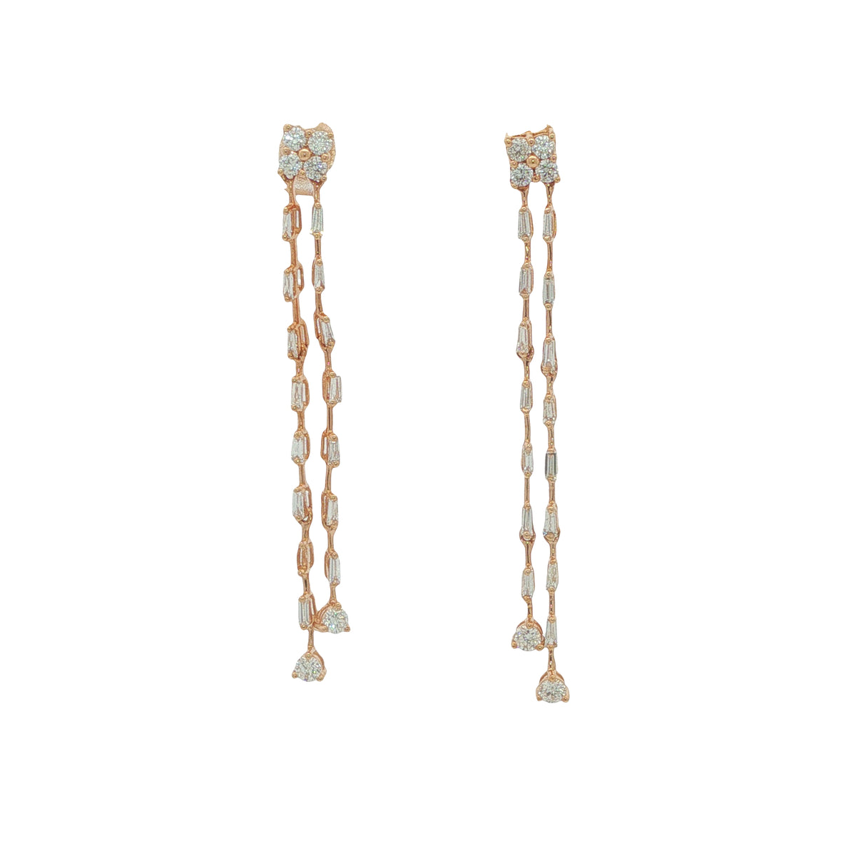 18CT Rose Gold & Diamond Drop Style