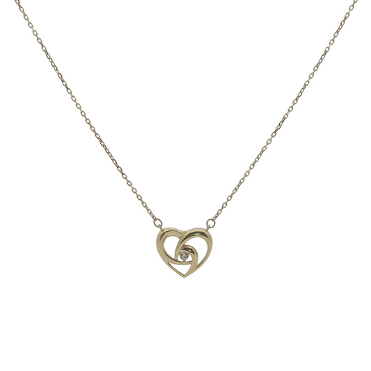 9CT Yellow Gold & CZ Heart